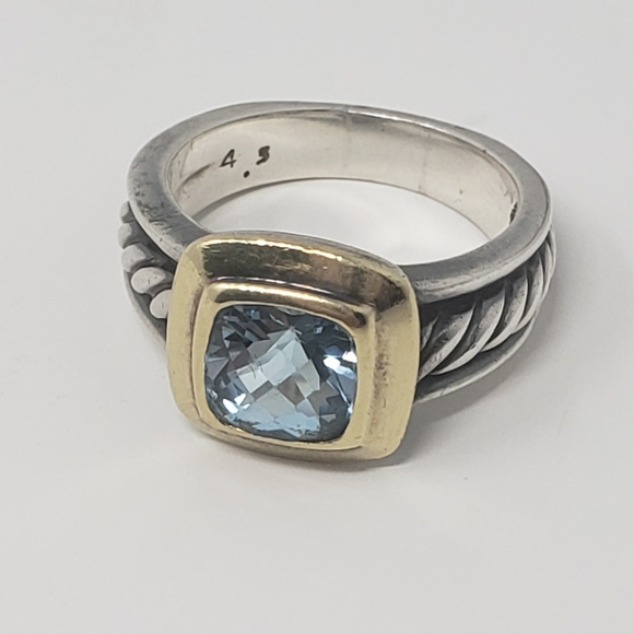 David Yurman | Two Toned Topaz Cable Cocktail Ring - Picture 2 of 6